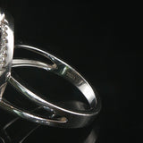 18k White Gold and 1.25cttw Pave Set Diamond Floral Ring Size 7