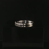 18k White Gold 0.50cttw Baguette and Round Cut Diamond Thin Band Ring Size 7