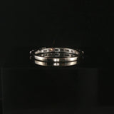 18k White Gold 0.50cttw Baguette and Round Cut Diamond Thin Band Ring Size 7