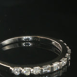 18k White Gold 0.50cttw Baguette and Round Cut Diamond Thin Band Ring Size 7