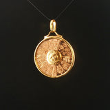 18k Yellow Gold 7.2g UnoAErre Vintage Zodiac Pendant Italy 1.5"