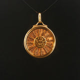 18k Yellow Gold 7.2g UnoAErre Vintage Zodiac Pendant Italy 1.5"