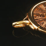 18k Yellow Gold 7.2g UnoAErre Vintage Zodiac Pendant Italy 1.5"