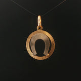 18k Yellow and White Gold 4.4g UnoAErre Horseshoe Pendant Italy 1.5"