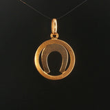 18k Yellow and White Gold 4.4g UnoAErre Horseshoe Pendant Italy 1.5"