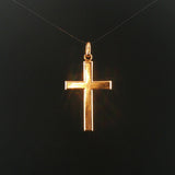 18k Yellow Gold 7.2g Polished Flat Cross Pendant 1.5"