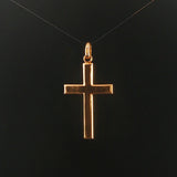 18k Yellow Gold 7.2g Polished Flat Cross Pendant 1.5"
