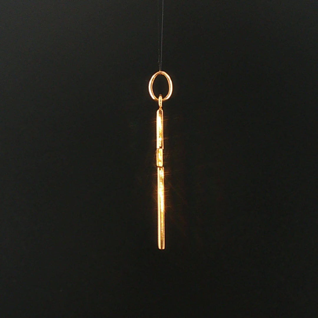 18k Yellow Gold 7.2g Polished Flat Cross Pendant 1.5"