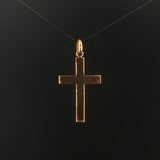 18k Yellow Gold 7.2g Polished Flat Cross Pendant 1.5"