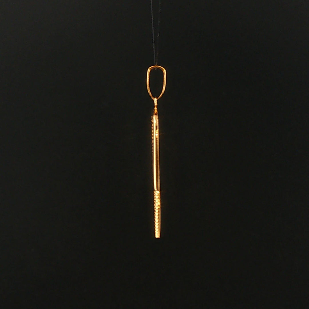 18k Yellow Gold 2.1g Textured Angel Wing Pendant 1.5"