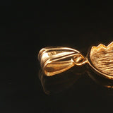 18k Yellow Gold 2.1g Textured Angel Wing Pendant 1.5"
