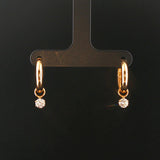 18k Yellow Gold and 0.50cttw Diamonds Hoop Dangle Earrings