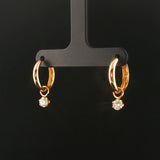 18k Yellow Gold and 0.50cttw Diamonds Hoop Dangle Earrings