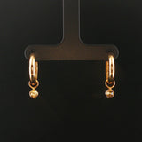 18k Yellow Gold and 0.50cttw Diamonds Hoop Dangle Earrings