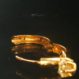 18k Yellow Gold and 0.50cttw Diamonds Hoop Dangle Earrings