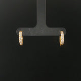 18k Yellow Gold and 0.50cttw Diamond Small Hoop Earrings