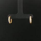 18k Yellow Gold and 0.50cttw Diamond Small Hoop Earrings