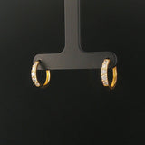 18k Yellow Gold and 0.50cttw Diamond Small Hoop Earrings
