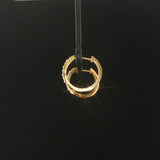 18k Yellow Gold and 0.50cttw Diamond Small Hoop Earrings