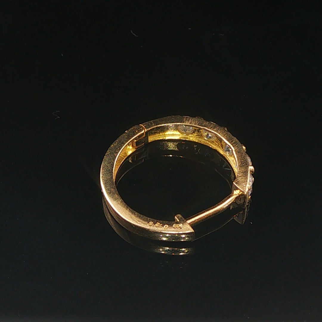 18k Yellow Gold and 0.50cttw Diamond Small Hoop Earrings