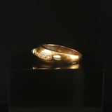 18k Yellow Gold Cabochon Sapphire and Diamond Vintage Band Ring Size 7.75