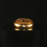 18k Yellow Gold Cabochon Sapphire and Diamond Vintage Band Ring Size 7.75