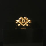 Tiffany & Co. 18k Yellow Gold Open Heart With Bow Ring Size 5.5