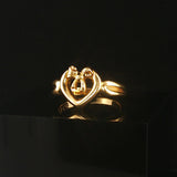 Tiffany & Co. 18k Yellow Gold Open Heart With Bow Ring Size 5.5