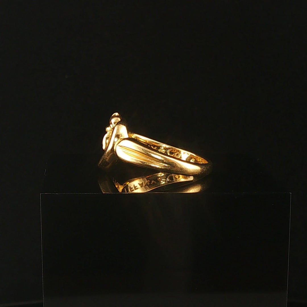 Tiffany & Co. 18k Yellow Gold Open Heart With Bow Ring Size 5.5