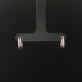 18k White Gold and 0.10cttw Princess Cut Diamond Small Huggie Earrings