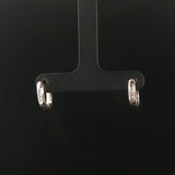 18k White Gold and 0.10cttw Princess Cut Diamond Small Huggie Earrings