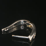 18k White Gold and 0.10cttw Princess Cut Diamond Small Huggie Earrings