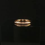 14k Yellow Gold and 0.12cttw Channel Set Diamond Thin Band Ring Size 7