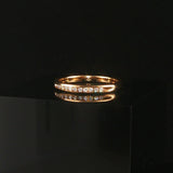 14k Yellow Gold and 0.12cttw Channel Set Diamond Thin Band Ring Size 7