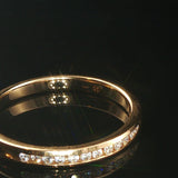 14k Yellow Gold and 0.12cttw Channel Set Diamond Thin Band Ring Size 7