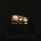 14k Yellow Gold Tanzanite and Diamond Ladies Ring Size 7