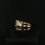 14k Yellow Gold Emerald and 0.20cttw Diamond Ladies Ring Size 8