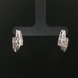 10k White Gold 0.50cttw Round and Baguette Cut Diamond Earrings