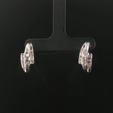10k White Gold 0.50cttw Round and Baguette Cut Diamond Earrings