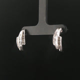 10k White Gold 0.50cttw Round and Baguette Cut Diamond Earrings