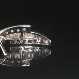 10k White Gold 0.50cttw Round and Baguette Cut Diamond Earrings