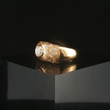 18k Yellow 0.35ct Bezel Set Center Diamond and 0.38cttw Diamod Ring Size 5.75
