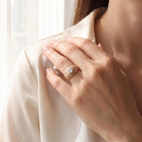 18k Yellow 0.35ct Bezel Set Center Diamond and 0.38cttw Diamod Ring Size 5.75