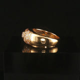 18k Yellow 0.35ct Bezel Set Center Diamond and 0.38cttw Diamod Ring Size 5.75
