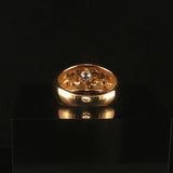 18k Yellow 0.35ct Bezel Set Center Diamond and 0.38cttw Diamod Ring Size 5.75