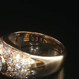 18k Yellow 0.35ct Bezel Set Center Diamond and 0.38cttw Diamod Ring Size 5.75