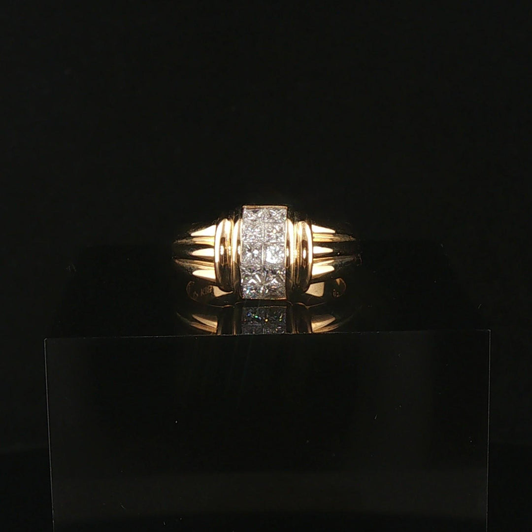 18k Yellow and 0.66cttw Princess Cut Diamond Ring Size 5.75