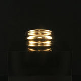 18k Yellow Gold 7.7g UnoAErre Solid Ribbed Graduated Band Ring Italy Size 5.75