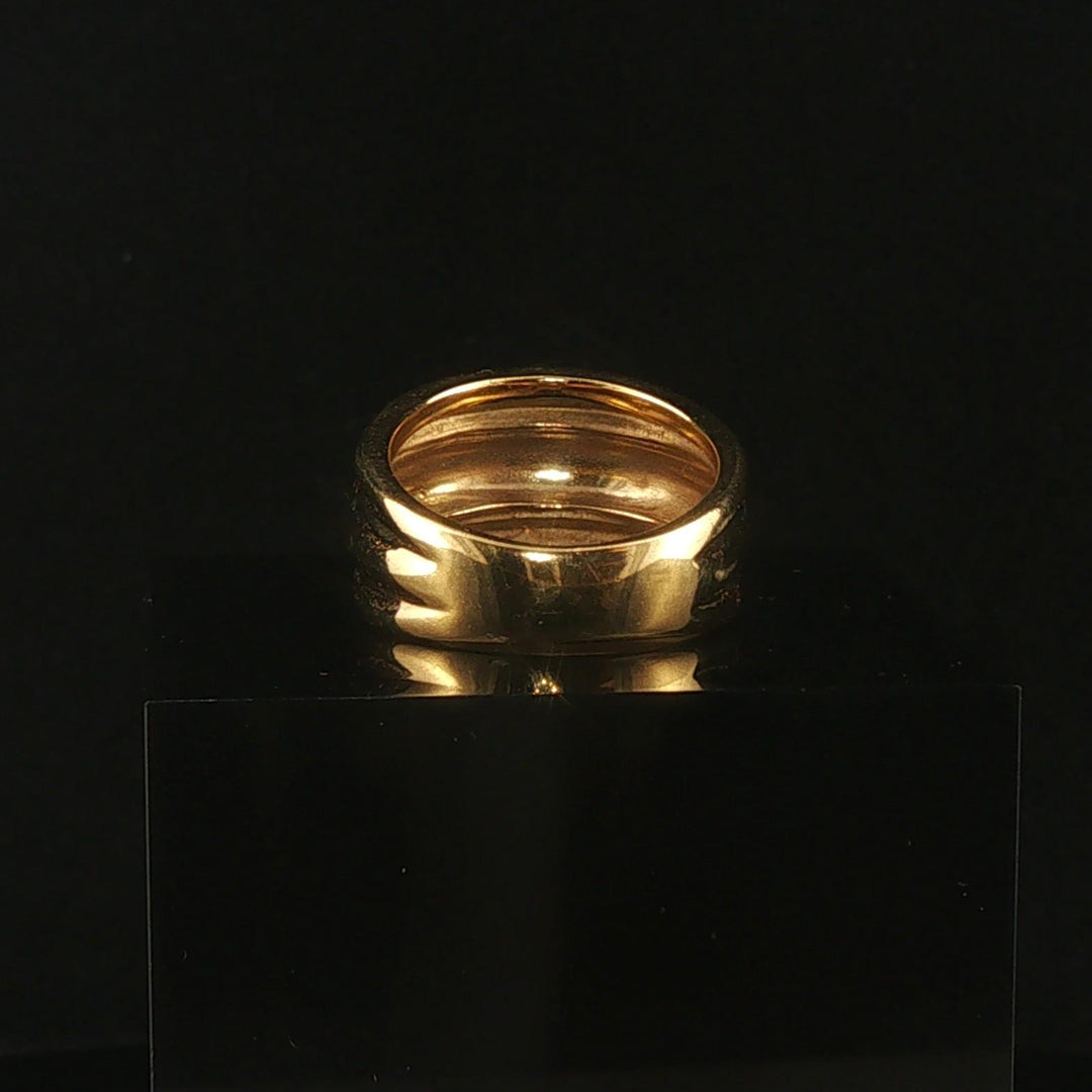 18k Yellow Gold 7.7g UnoAErre Solid Ribbed Graduated Band Ring Italy Size 5.75