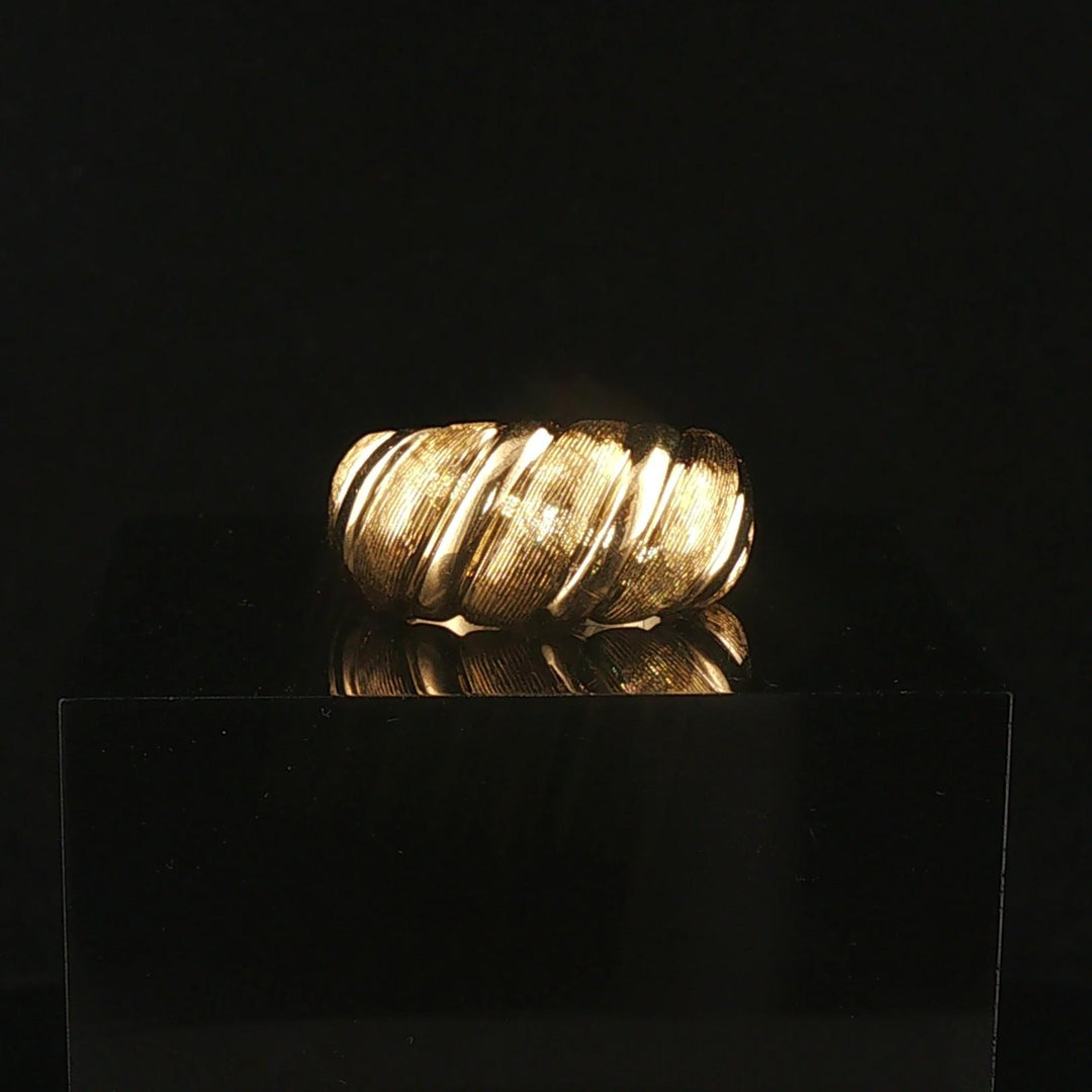 18k Yellow Gold 5.8g Solid Graduated Croissant Ring Italy Size 6